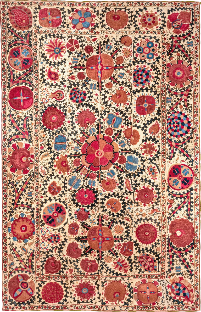 S10, Shakhrisabz Suzani, Silk on Cotton
