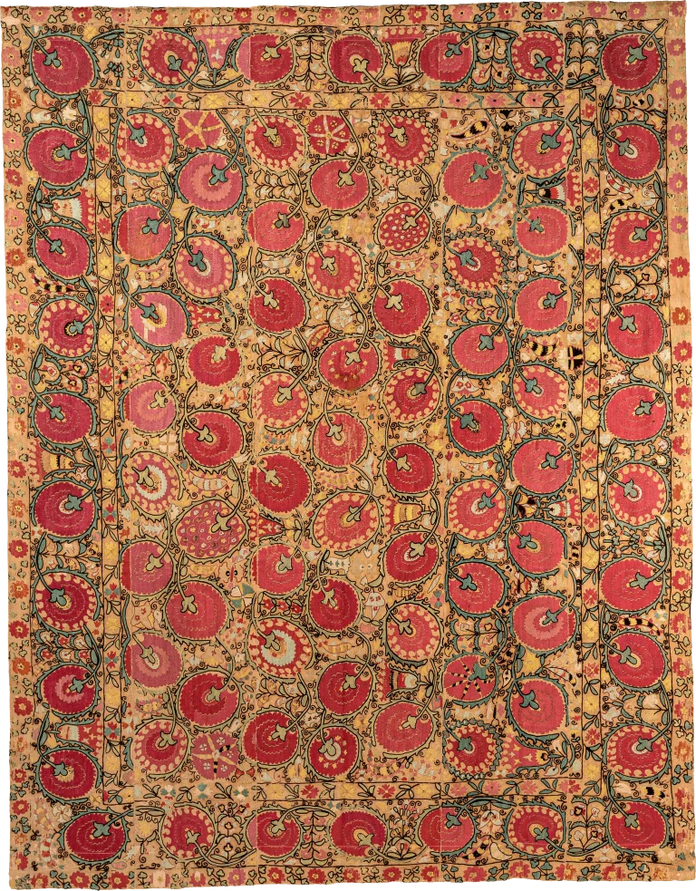 S12, Urateppa Suzani, Silk on Cotton