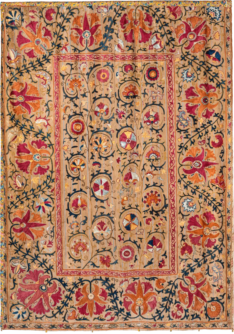 S18, Bukhara or Shahkrisabz Suzani, Silk on Cotton