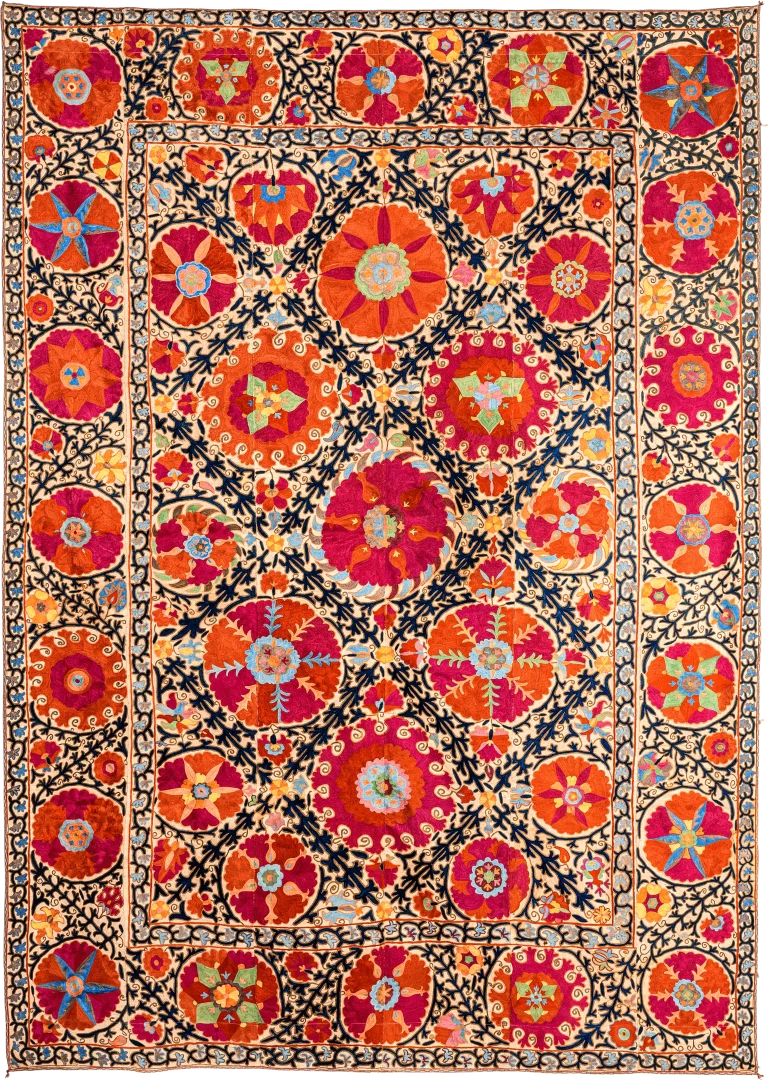 S4, Shakhrisabz Suzani, Silk on Cotton
